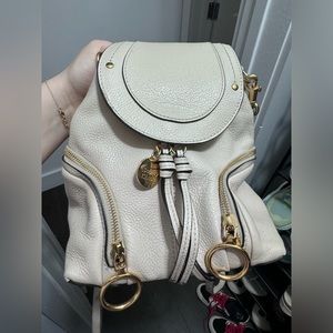See By Chloe cream mini backpack purse